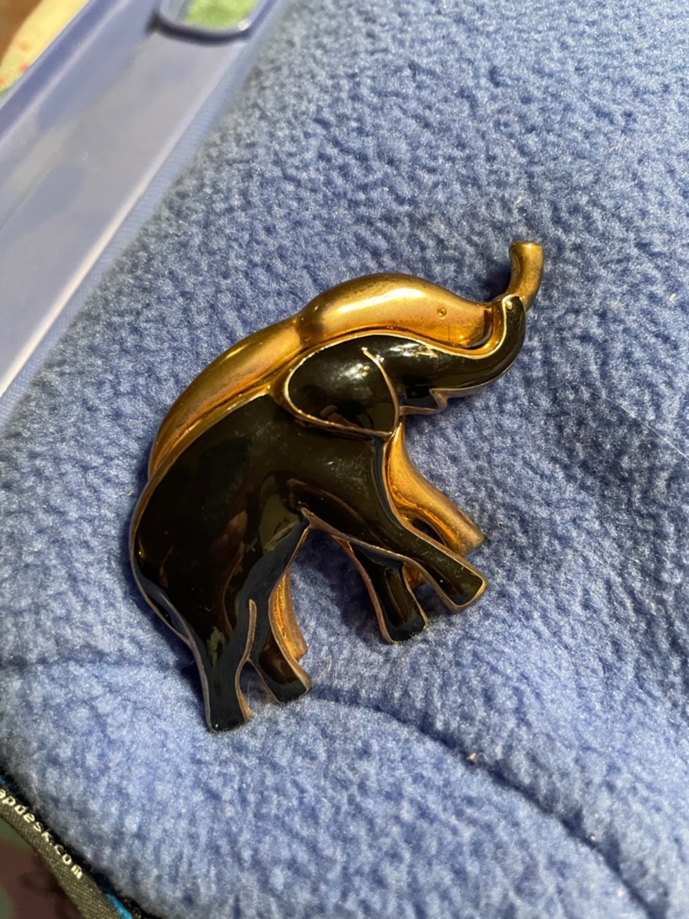 Gold and Black Elephant Decorative Accent Pin - Unknown Brand